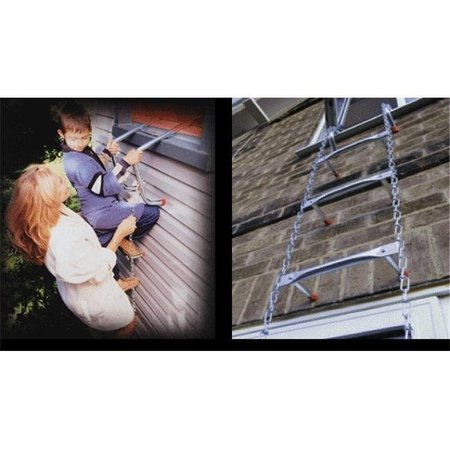 Safe Escape Safe-Escape 1015 2nd Story 15 ft. Portable Fire Escape Ladder Fits 10 in. Thick Wall - Steel Chain 1015